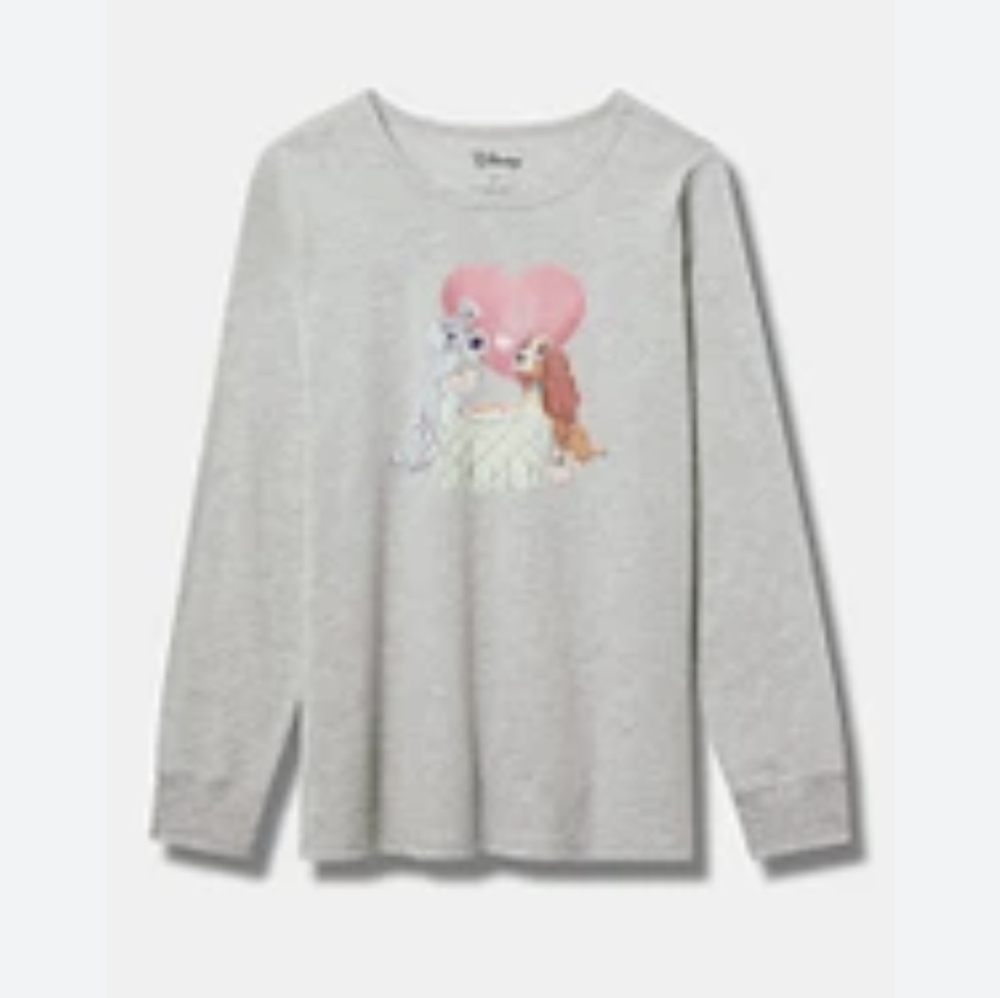 Torrid Disney Lady and the Tramp Gray Dog T-Shirt Size M/L, New